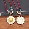 Colgante de moneda Shangui hecho de plata tibetana, colgante de moneda de cinabrio estilo chino vintage, accesorio de collar de hebilla de paz retro