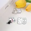 Broche de Gato de Dibujos Animados Español Gato Negro Durmiendo Gato Atigrado Enojado Gato Blanco Lema Español Insignia Decorativa Linda de Metal