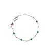Prata de Lei S925 Banhada a Ouro 18K, Pulseira Céu Estrelado com Zircônia Esmeralda para Mulheres, Design Único, Joia Exquisita e de Luxo Leve