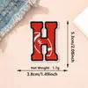 Parches de Tela de Colores Rojos con 26 Letras del Alfabeto Inglés y Números, Estilo Béisbol Americano, Parches Decorativos para Planchar DIY
