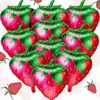 Novo Balão de Filme de Alumínio Morango Vermelho Balão Formato Fruta Morango Decoração de Festa de Aniversário