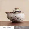 Conjunto de Chá de Viagem Lótus Azul e Branco Forno Ru Cerâmica Portátil de Alta Qualidade Kung Fu Copo Rápido Ao Ar Livre Um Bule Três Xícaras