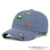 Boné de Baseball Infantil Bordado com Alienígena de Desenho Animado e Nave Espacial, de Fronteira Amazon, para Meninos e Meninas