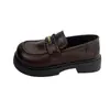 Mocasines británicos de suela gruesa estilo francés, nuevos zapatos cómodos versátiles sin cordones para el otoño de 2026, zapatos de cuero estilo JK japonés para mujer