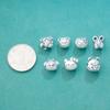 S999 Plata de Pie Muñeca Estereoscópica de Dibujos Animados Linda Cuentas Pulsera Hecha a Mano DIY Cuerda de Mano para Niños Accesorios de Plata Agujero Grande