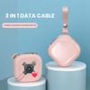 Cable de carga retráctil USB de datos de perforación rápida 3A 3 en 1 MicroUSB tipo C tipo cable formulación de regalo