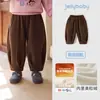 Pantalones de pana para niños Jellybaby, colección otoño 2026, pantalones casuales forrados de polar para niños, ropa de otoño para bebés y pantalones para niñas