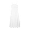 Comercio Exterior Transfronterizo Estilo Europeo y Americano Vestido de Verano para Mujer Estilo Francés Retro con Bordados Tirantes Cintura Alta Popelina Falda Larga