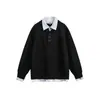 Sudadera Pulóver Informal Holgada Estilo Universitario Original Ace con Cuello Frutal Verde para Hombre, Chaqueta Falsa de Dos Piezas Hw3803
