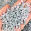 Cuentas de jade de Myanmar, piezas de jade, productos de jade, cuentas de ábaco de jade verde hielo y blanco, cuentas redondas de jade, mercado mayorista de Sihui Tianguang