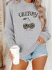 Suéter sudadera de otoño e invierno para mujer de Europa y Estados Unidos con estampado de cerezas CHERRY de manga larga y cuello redondo