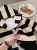 Jaqueta Suéter Infantil 2026 Primavera Cardigan Suéter com Capuz para Meninos Suéter de Tricô Listrado para Meninas
