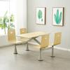 Fabricante Venta al por Mayor Comedor Mesa y Silla Combinación Todo-en-Uno Empleado Escolar Conjunto Comida Rápida Mesa y Silla Combinación Mesa Redonda Comercial