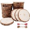 Viruta de Madera de Pino Natural Viruta de Madera Original Adornos Decorativos Colgantes Navideños Manualidades DIY Viruta de Madera Redonda Madera Sólida