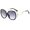Nuevas Gafas de Sol de Moda Europea Americana con Montura Grande para Mujer Templo de Metal Elegantes de Moda Lente Plana Versátil 3275
