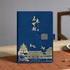 Conjunto de caixa de presente com caderno A5 pode ser personalizado com texto, adequado como lembrança, bloco de notas, livro de atas de reunião, espessado, presente de formatura ideal