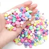 Cuentas Sueltas de Mariposa Acrílica Mixtas de 50 g, Cuentas Redondas, Forma de Corazón, Creativas para Pulsera DIY, Collar, Cuentas de Color Macarrón