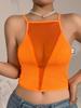 Sujetador Europeo y Americano para Mujer Estilo Chaleco Sexy Malla Calado Tirantes Finos Cruzados Suave Transpirable Cintura Cruzada Sujetador Transfronterizo para Mujer