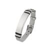 Pulsera de Malla con Hebilla en Blanco de Marca de Moda Pulsera de Acero de Titanio Hip-Hop con Personalidad para Hombres y Mujeres Joyería Grabado Cadena de Correa de Reloj