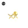 F136 Titanium Ear Nail Lip Nail Gemini Cruz Diamante Ear Nail 1.2mm Haste Humana Punção Jóias