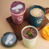 Taza de Sopa de Alto Valor INS Taza Portátil Práctica Taza para Parejas para Leche Avena Desayuno Taza para Llevar Taza de Agua Viral con Tapa