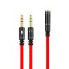 Micrófono de 3.5 mm Dos Puntos Uno Metal Tpe Fideos Planos Un Hembra Micrófono de 2 cm Adaptador Dos en Uno para Computadora