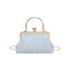 Bolso de Concha Romboidal con Cadena de Moda Tendencia de Moda Color Sólido Hebilla de Cierre Bolso de Noche Valor Yan Estilo Fragante Bolso Bandolera de un Solo Hombro