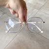 Gafas Nuevas Anti-luz Azul Chiai Estilo Coreano Irregulares Modernas Lisas Lisas Ligeras Marco de Gafas de Metal para Mujeres Miopes