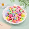 Suministro Directo de Fábrica de Cuentas Acrílicas para Pulseras DIY Infantiles, Accesorios para Pesar Cuentas, Materiales al por Mayor, Cuentas Redondas, Cuentas Sueltas