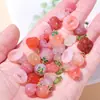 Jingdian Jewelry Fonte de Sal Carmesim Ágata Pequena Gota Coleção Fábrica Personalizada Cabeça de Coelho Fivela de Segurança Anel de Corrida Pixiu Acessórios