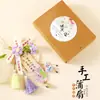 Pingente de Leque de Bambu do Festival do Meio Outono, Leque Tecido de Bambu para Pendurar na Porta, Sachê Interno com Sino, Decoração de Porta de Entrada, Ornamento Tradicional Chinês para Pendurar no Carro, Novo Estilo Chinês