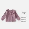 Camiseta para bebé niña para principios de otoño, elegante nueva ropa interior de otoño estilo coreano para bebé, ropa exterior de otoño de manga larga para niños