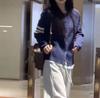 Cardigan Tricotado Top Outer Wear de Alta Qualidade Estilo Preppy Novo Estilo Coreano Suéter Listrado Contrastante Jaqueta Primavera & Outono Roupa Feminina
