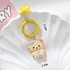 Llavero Oso Estrella Crema, Colgante de Campanilla Anillo de Conejito Lindo, Accesorio Divertido de Dibujos Animados Estilo Ins de Corazón Femenino