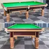 Mesa de Billar de Madera Maciza con Patas Doradas Personalizada por el Fabricante Estilo Chinoiserie Negro Ocho Estándar Americano Salón de Bolas para Adultos Mesa de Billar de Piedra Azul