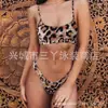 Traje de baño dividido para mujer europeo y americano Bikini sexy con estampado de leopardo Traje de baño bikini Vacaciones de verano en la playa