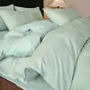 Conjunto de Quatro Peças Jacquard de Cetim 100% Algodão Puro Classe A Luxo Leve Capa de Edredom Lençol de Cama Quarto Toque de Alto Padrão Conjunto de Cama de Três Peças