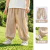 Pantalones de Linterna de Lino Jingqi para Niños Estilo Delgado de Verano Niños y Niñas Casuales Transpirables Anti-Mosquitos Ropa para Bebés y Niños Pantalones