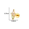 Hensen G23/F136 Aleación de Titanio Incrustada Circonita Espina de Pescado Luna Planos Base Rosca Interna Labio Uña Hueso de la Oreja Uña Perforación Joyería