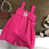 Conjunto Casual de Verano para Niñas 2026 Nuevo Elegante Chaleco con Estampado de Letras y Peto Conjunto de Dos Piezas Versátil