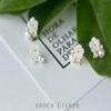 Aretes de Plata S925, Aretes de Perlas de Agua Dulce con Incrustaciones de Diamantes Modernos y Dulces, Elegantes Aretes de Flor de Concha E4957