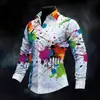 Nova camisa masculina de moda plus size com estampa digital, disponível exclusivamente nos sites independentes AliExpress e Amazon europeus e americanos