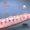 Anillo de herradura con rosca interna F136 de titanio, zircón 5A con garra, clavo para cartílago de la oreja de circonio, aro para labio, aro para nariz, clavo para ceja, perforación de aleación de titanio G23