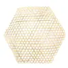 Esterilla de red de bambú tejida para olla de hierro fundido antiadherente, pieza de esterilla de bambú hexagonal para fondo de olla, artefacto antiadherente para fondo, red de esterilla de bambú, rejilla de bambú para estofar pescado