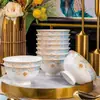 Jingdezhen porcelana ósea vajilla lujo ligero cerámica vajilla traje regalo inauguración casa vajilla caja de regalo traje venta al por mayor