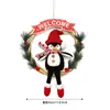 Suministros de Decoración Navideña Transfronterizos Anillo de Ratán de Pingüino Regalo para Niños Colgante de Atmósfera Festiva Decoración de Corona de Puerta