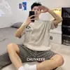 Transmisión en Vivo Transfronteriza Pijama de Shorts Estampados de Manga Corta para Hombre Verano Jersey Casual Estilo Japonés Ropa para el Hogar que se Puede Usar Afuera para Hombre Verano
