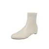 Botines blancos lechosos estilo coreano, que aumentan la altura y estilizan, para otoño e invierno 2026, botines elásticos versátiles de punta redonda y tacón bajo para mujer