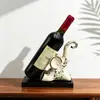 Enfeite de porta-vinho de elefante para hall de entrada, sala de estar, aparador; alta estética, decoração de casa de luxo leve; presente de inauguração atacado
