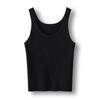 Nuevo Estilo de Verano 2025 Camisola Tejida de Lana Peinada de 26 Agujas Cuello en U Color Sólido Sin Mangas Suéter para Poner Debajo